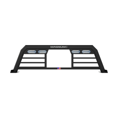 Magnum Truck Racks - Magnum 321LPBRL1NB Headache Rack Low Pro Window Bars Matte Black