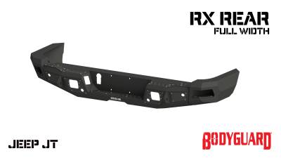 Bodyguard Bumpers - Bodyguard Bumpers 53101T RX Series Full Width Rear Textured Black Rear Bumper