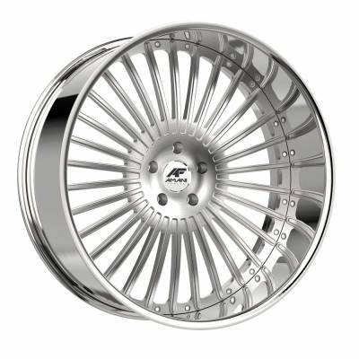 Amani - Amani Wheel REA229253370F32BCX R.E.A.L. 22x9 5x112 5x120 32mm Brushed/Chrome