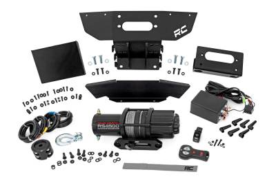 Rough Country Suspension Systems - Rough Country 93205 Front Winch Mount w/Winch for 24 Polaris Ranger XP 1000-4