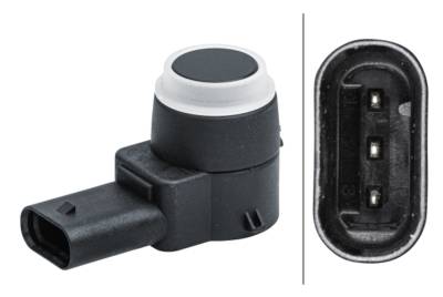Hella - HELLA 358141371 3 Pin Connector Assist Angled Plugged Parking Aid Sensor