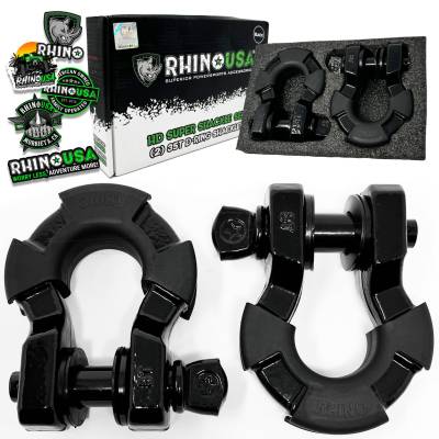 Rhino USA - Rhino USA SUPERSHACK-BLK 8t Super Shackle 2Pc Black