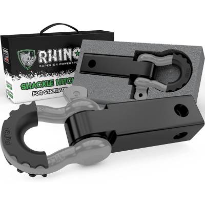 Rhino USA - Rhino USA RG-HTHITCH2-GRY Gray Shackle Hitch Receiver w/D-Ring