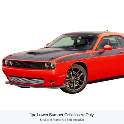 APS - APS Stainless Billet Bumper Grille Black for 15-23 Dodge Challenger GR04FFC39S