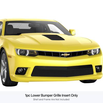 APS - APS GR03FEI67J Stainless Billet Bumper Grille Black 14-15 Chevrolet Camaro SS