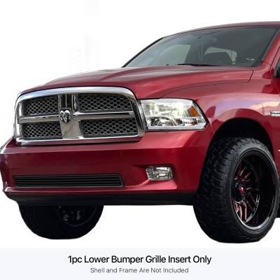 APS - APS GR04FFH83J Stainless Billet Bumper Grille Black for 09-12 RAM 1500