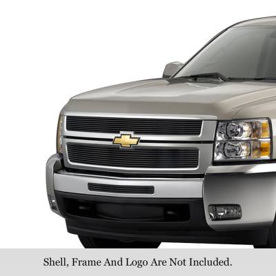 APS - APS Stainless Billet Grille Black 07-10 Silverado 2500/3500 GR03FGH04J