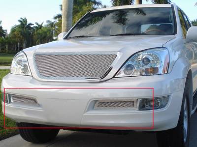 APS - APS GR20GFE82T Wire Mesh Bumper Grille Polish for 03-09 Lexus GX470