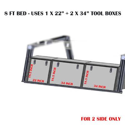 Black Horse Off Road - Black Horse Off Road CSURHD8BTX2 Base K2 Rack w/Tool Box