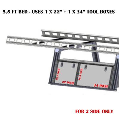Black Horse Off Road - Black Horse Off Road CSFRHD55TX2 Base K2 Over Cab Rack w/Tool Box