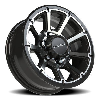 Vision Wheel - Vision Wheel 353VTH5683GBMF0 353 Turbine 15x6 6x5.5 0mm Gloss Black/Machined