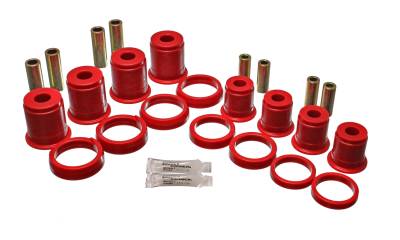Energy Suspension - Energy Suspension 2.3101R Control Arm Bushing Set Front/Rear Polyurethane Red