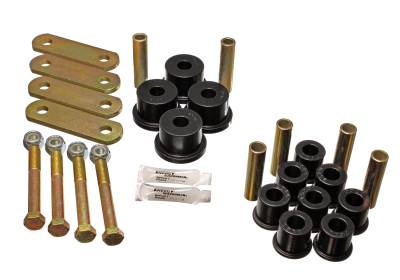Energy Suspension - Energy Suspension 4.2135G Heavy Duty Shackle Set Front/Rear Polyurethane Black
