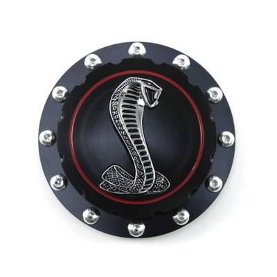 Scott Drake - Scott Drake B-9030-COBRA-BK Fuel Tank Cap for 64-73 Ford Mustang