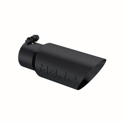 MBRP Exhaust - MBRP Exhaust T5156BLK Blk T304 SS 3" In Dual Wall Angle Cut 4" Outlet Tip