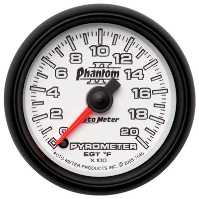 AutoMeter - AutoMeter 7545 Phantom II Pyrometer Gauge 0-2000 -DEG F 2-1/16" Stepper Motor