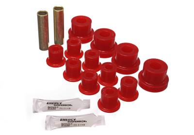 Energy Suspension - Energy Suspension 2.2102R Front Leaf Spring Bushing Set Polyurethane Red