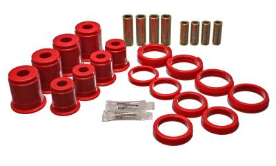 Energy Suspension - Energy Suspension 2.3102R Control Arm Bushing Set Front/Rear Polyurethane Red