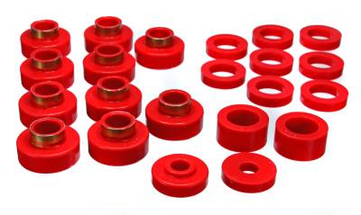 Energy Suspension - Energy Suspension 2.4102R Body Cab Mount Set Polyurethane Red