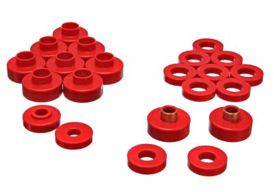 Energy Suspension - Energy Suspension 2.4103R Body Cab Mount Set Polyurethane Red