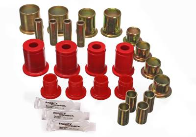 Energy Suspension - Energy Suspension 3.3117R Control Arm Bushing Set Front Polyurethane Red
