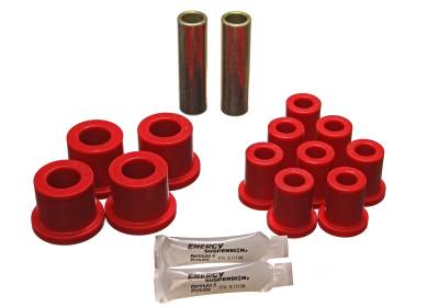 Energy Suspension - Energy Suspension 5.2104R Leaf Spring Bushing Set Polyurethane Red