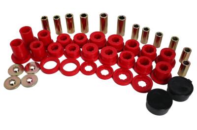Energy Suspension - Energy Suspension 8.3104R Control Arm Bushing Set Front Polyurethane Red