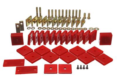 Energy Suspension - Energy Suspension 8.4104R Red Polyurethane Body Mount Set