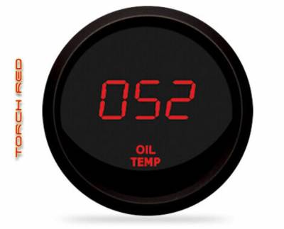 Intellitronix - Intellitronix M9108R LED Digital Oil Temp Gauge 2-1/16" 50 To 250 Black Red