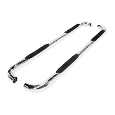 TrailFX - TrailFX 1110134041 Nerf Bars 3" Round Bent Polished Stainless w Step Pad & Mount