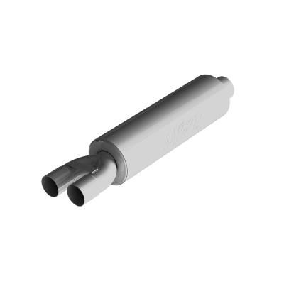 MBRP Exhaust - MBRP GP122107 2.5/3" Armor Lite Single-In Dual-Out Chambered Muffler Universal