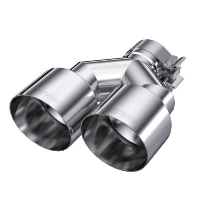 MBRP Exhaust - MBRP Exhaust T5177 T304 SS 2.5" Inlet Single Wall Angle Cut Dual 4" Outlet Tip