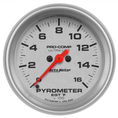 AutoMeter - AutoMeter 4444 Ultra-Lite Digital Pyrometer Gauge 0-1600F 2-5/8" Stepper Motor
