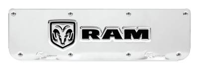Gatorback - Gatorback Replacement 19"-21" Mud Flap Plate SS for RAM Head Logo GB755685