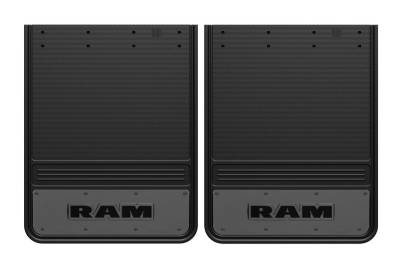 Gatorback - Gatorback 19"x24" Rear Dually Black Mud Flaps for RAM Text Logo GM1924RT