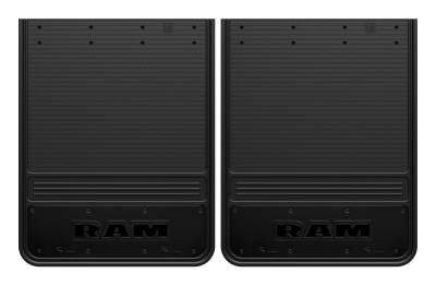 Gatorback - Gatorback 19"x24" Rear Dually Black Mud Flaps for RAM Text Logo GB1924RTA
