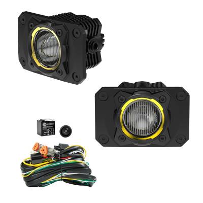 KC Hilites - KC HiLiTES 521 1 LED 2-Light Flush Mount Kit Rear Ext Wiring Harness Spread Beam