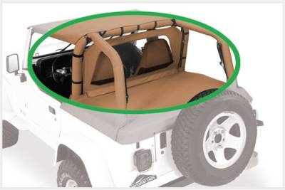 Pavement Ends - Pavement Ends 41423-35 Black Diamond Cab Curtain for 03-06 Jeep Wrangler TJ