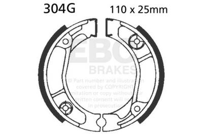 EBC Motorcycle Brakes - EBC Motorcycle Brakes 304G Motorcycle Grooved Replacement Brake Shoes