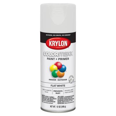 Krylon - Krylon 5548 COLORmaxx Paint + Primer 12oz Flat White