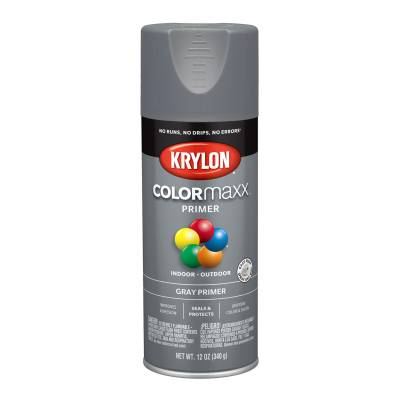 Krylon - Krylon 5582 COLORmaxx Paint + Primer 12oz Flat Gray/Silver