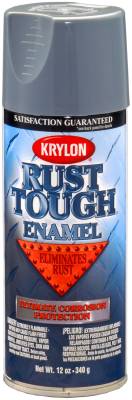Krylon - Krylon RTA9206 Rust Tough Rust Preventative Paint 12oz Semi-gloss Gray/Silver