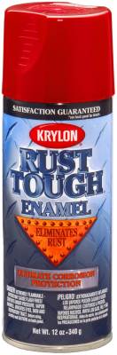 Krylon - Krylon RTA9230 Rust Tough Rust Preventative Paint 12oz Semi-Gloss Red