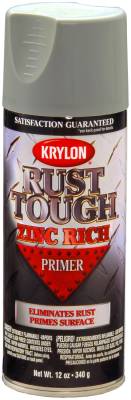 Krylon - Krylon RTA9240 Rust Tough Rust Preventative Paint 12oz Satin Gray/Silver