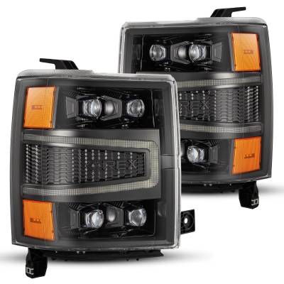 AlphaRex - AlphaRex 880241 Alpha Black LED Projector Headlights for 14-15 Silverado 1500