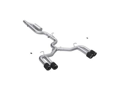 MBRP Exhaust - MBRP Exhaust S46203CF 3" Cat-Back Dual Split Quad Rear Valve Delete CF Tips