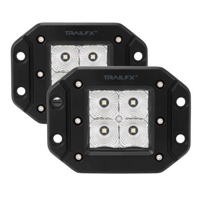 TrailFX - TrailFX 2X2FMF2 2x2 LED Flush Mount Light 4 LEDs 5W Clear Lens