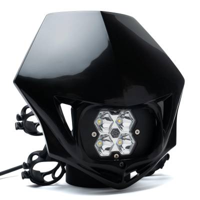 Baja Designs - Baja Designs 84-7000-BK Squadron 2.0 Sport Motorcycle D/C Headlight Kit w/Shell