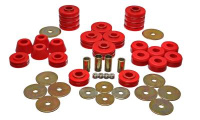 Energy Suspension - Energy Suspension 3.4105R Body Cab Mount Set Polyurethane Red
