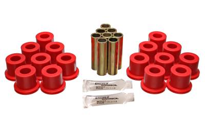 Energy Suspension - Energy Suspension 4.2139R Leaf Spring Bushing Set Red for 65-72 Ford F100 2WD